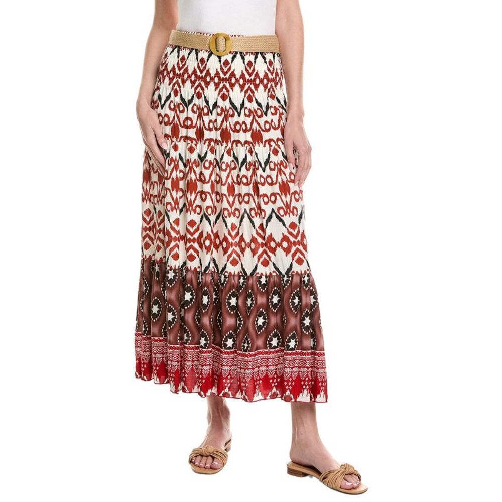 Anna Kay Womens Rivila Midi Skirt, Red